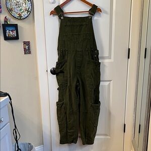 Free People Olive Green Overalls S
